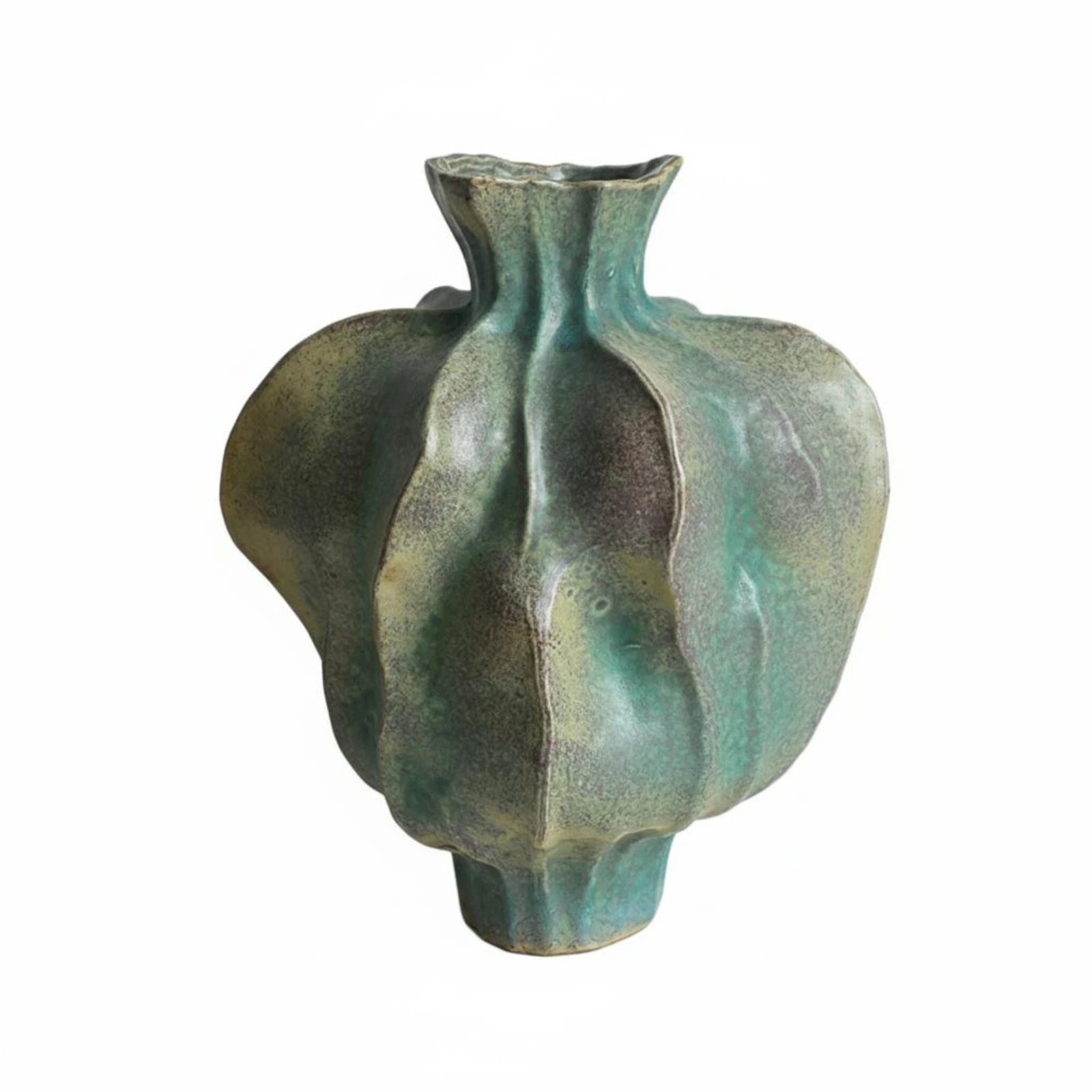 Wabi-Sabi Vase Centerpiece Irregular Ceramic Vase Rustic Finish for Living Room