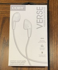 New COBY VERSE Earbuds / Headphones for Phone / MP3 / iPod / iPad - White