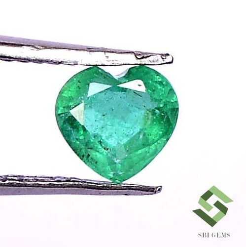5x5 mm Certified Natural Emerald Heart Shape Cut 0.47 CTS Untreated Loose Gems - Picture 2 of 6