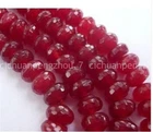 Natural 5x8mm Faceted Red Jade Gemstone Rondelle Loose Beads 15'' Strand