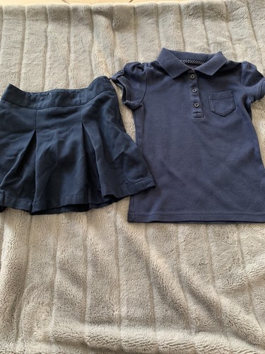 Toddler Girls’ School Uniform Skort Sz 4 And Shirt Sz 4/5 - Picture 2 of 8