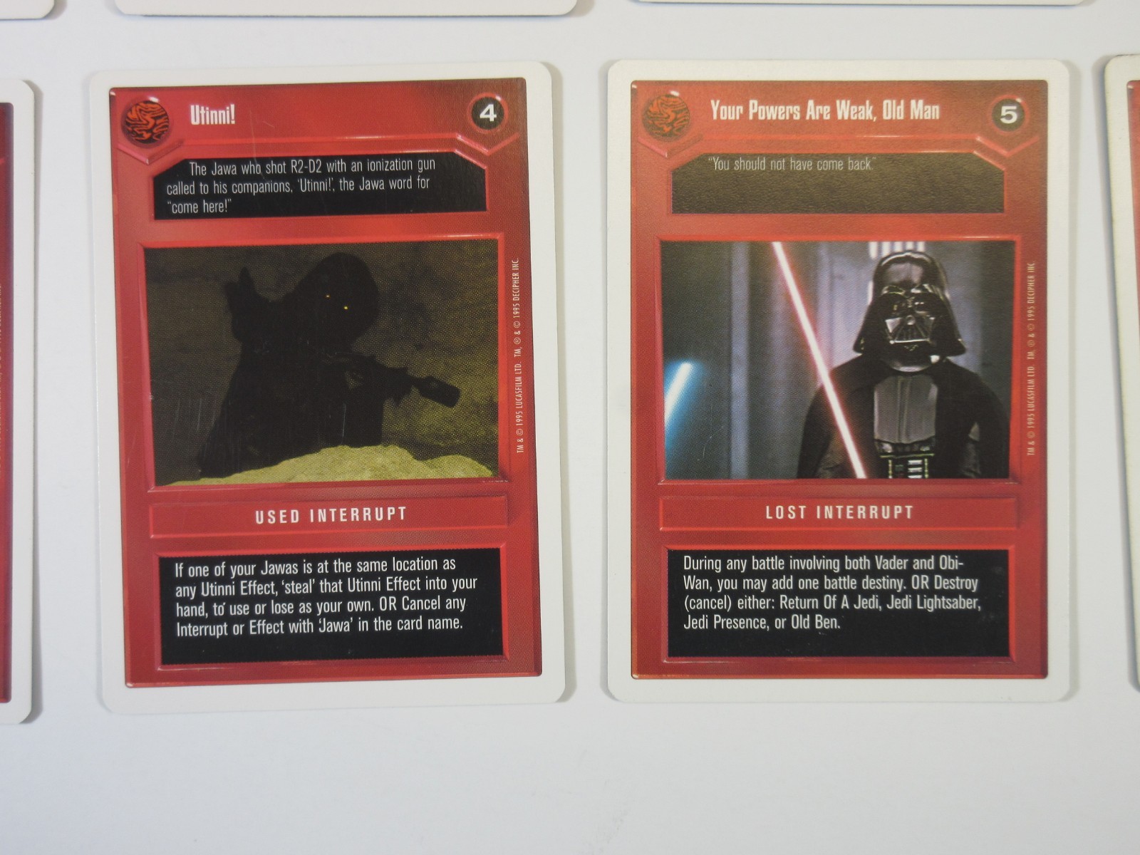 Lot of 16 Star Wars CCG Cards DS Premiere Unlimited 1998 Decipher SP/MP