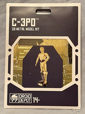 NEW Disney Parks Star Wars Galaxy Edge C-3PO In Color Metal Earth 3D Model Kit