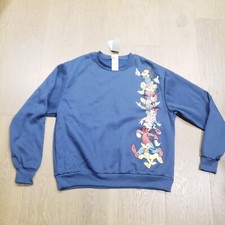 Mickey Friends Womens Sweatshirt pullover XS Blue Disney Ladies Adult D1b