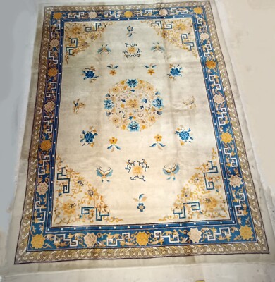 Circa 1930   Chinese Rug ivory   8ft9 By11ft6
