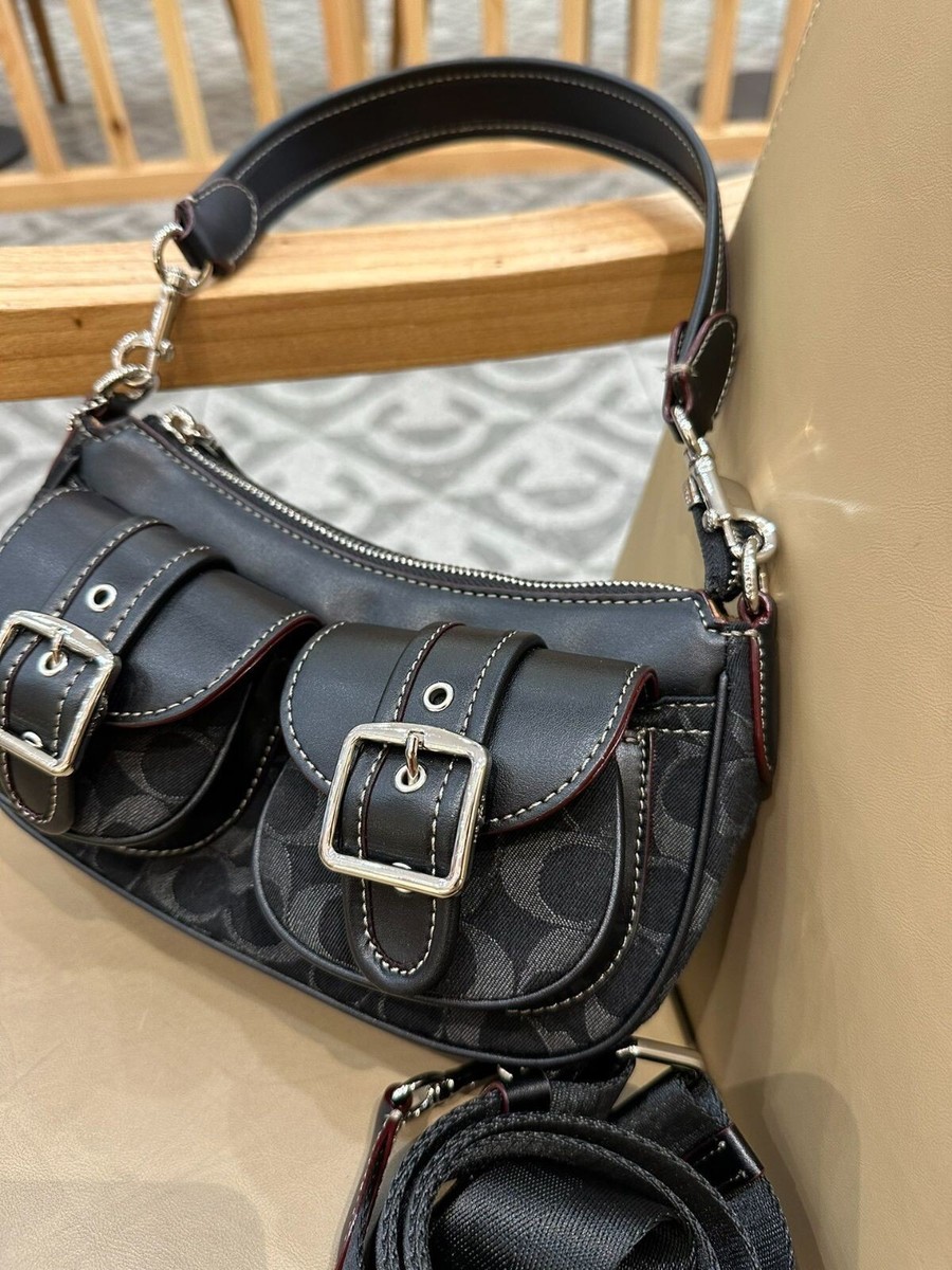 COACH Ashton Baguette In Signature Denim black CQ184