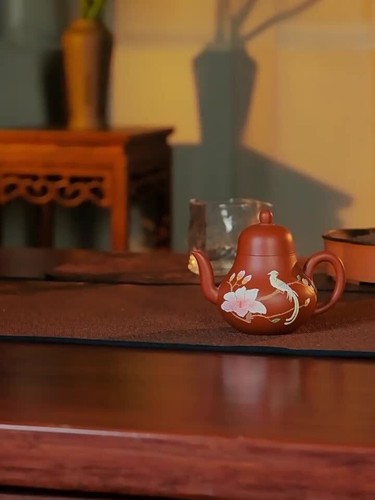 Olla de té pintada a mano Si Ting Pot Real Yixing Zisha Zhu olla maestra hecha a mano - Vídeo 1 de 1