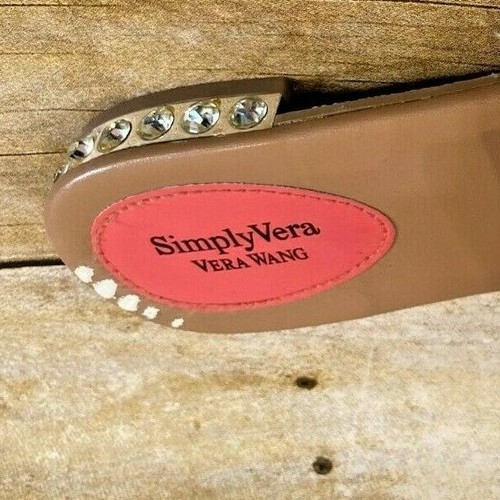 SIMPLY VERA VERA WANG THONG FLIP FLOP SANDAL WM'S M 7-8 PINK RHINESTONE ⭐️EUC⭐️ - Picture 8 of 8