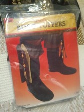 NWT Pirate Boot Toppers Black Costume One Size Dress Up Halloween