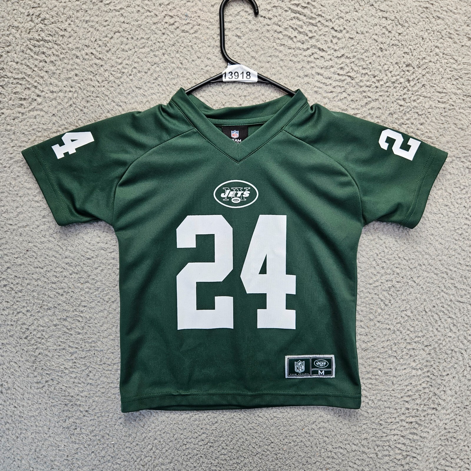 New York Jets Jersey #24 Darrelle Revis Kids Size Medium 5-6 Green