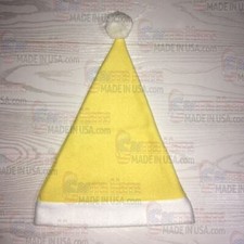 100% MADE IN USA Fleece Pale Yellow Santa Hat NOT FELT