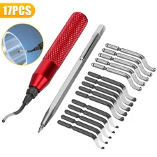 15 High Speed Steel Rotary Burr Removal Blades + Cutter Pen Deburring Tools Kit