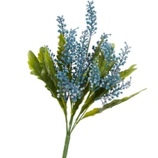 Factory Direct Craft Blue Artificial Seed and Leaf Bush