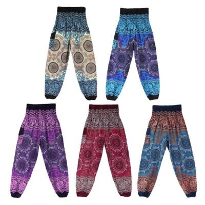 Haremhose Damen Hippie böhmische Yogahose für Strand,