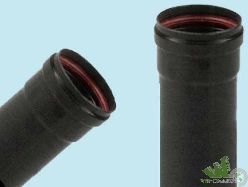 TUBO PER STUFA PELLET PELLETS ACCIAIO AETERNUM NERO 10X100 CM 1.2MM PORCELLANATO