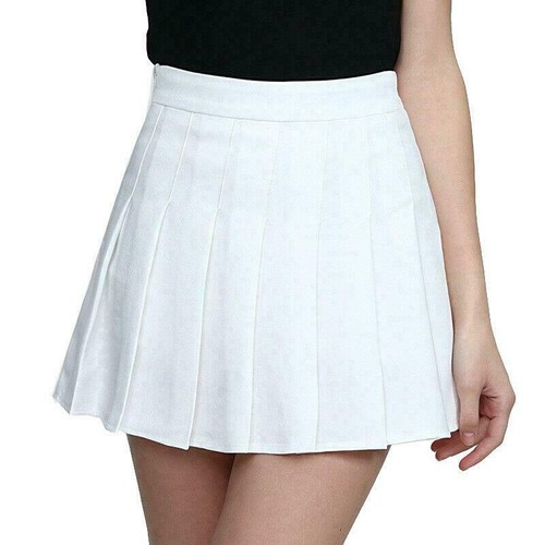 Women High Waist Plaid Pleated Casual Tennis Style Girl Skater Mini Skater Skirt - Picture 10 of 15