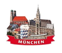 MüNchen Metall Magnet Souvenir Mit Bierkrug Schieber Marienplatz Frauenkirche