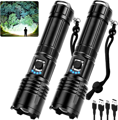 Flashlights High Lumens Rechargeable 2 Pack, 300000 Lumen Super Bright Led Flash | eBay Flashlights High Lumens Rechargeable 2 Pack, 300000 Lumen Super Bright Led Flash | eBay
