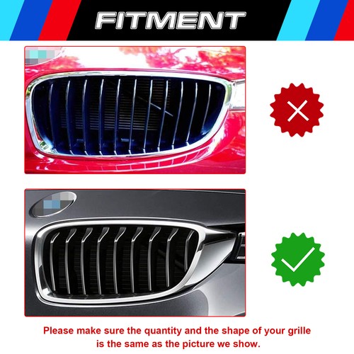 M-Colored Strips Kidney Grille Insert Trim for BMW 4 Series 2014+ Black 9 Beams - Bild 2 von 11