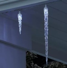 Home Accents Holiday 25 Cool White Twinkling LED Icicle Lights New