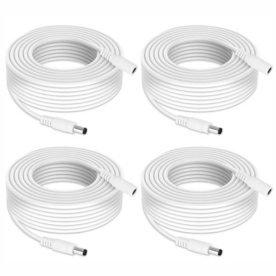 4 Pack 6.6FT 2M DC Power Extension Cable 5.5 mm x 2.1 mm 5521 Male to Female ...
