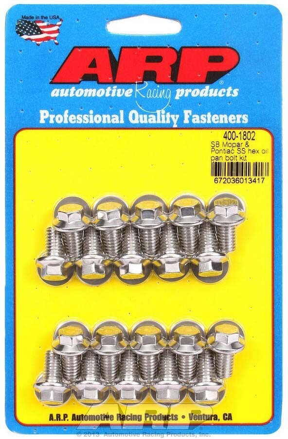 ARP Oil Pan Bolt Kit 6pt SS SBM & Pontiac V8 ARP Oil Pan Bolt Kit 6pt SS SBM & Pontiac V8