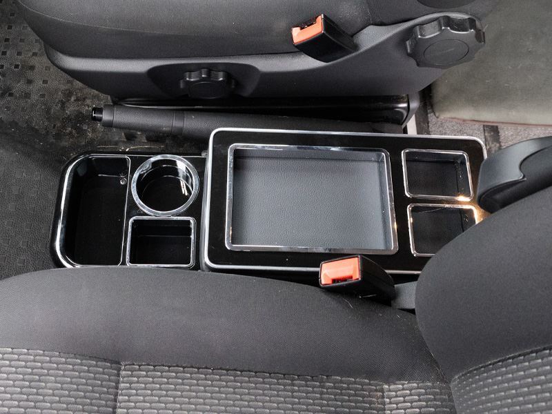 VW T6 15 on Transporter Black Centre Console Storage Box Drink