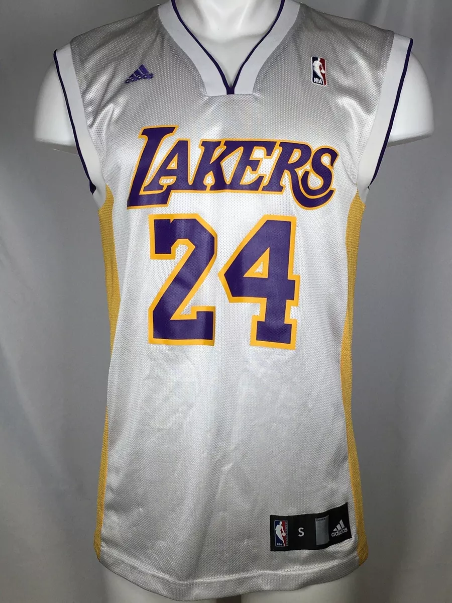 Los Angeles Lakers NBA Kobe Bryant 24 Adidas White Sunday Jersey Men s SMALL
