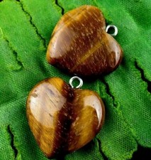 Oeil de tigre naturel d'Afrique . lot de 2 pendentifs - 33,15 carats