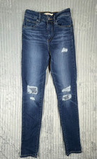 Levi's Jeans Women's Size 26 721 High Rise Skinny Distressed Dark Wash 26x30