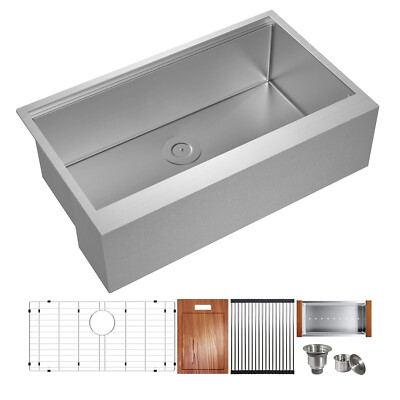 TECASA 33'' Undermount Single Bowl Kitchen Sink Stainles Steel w/ Cutting Board
