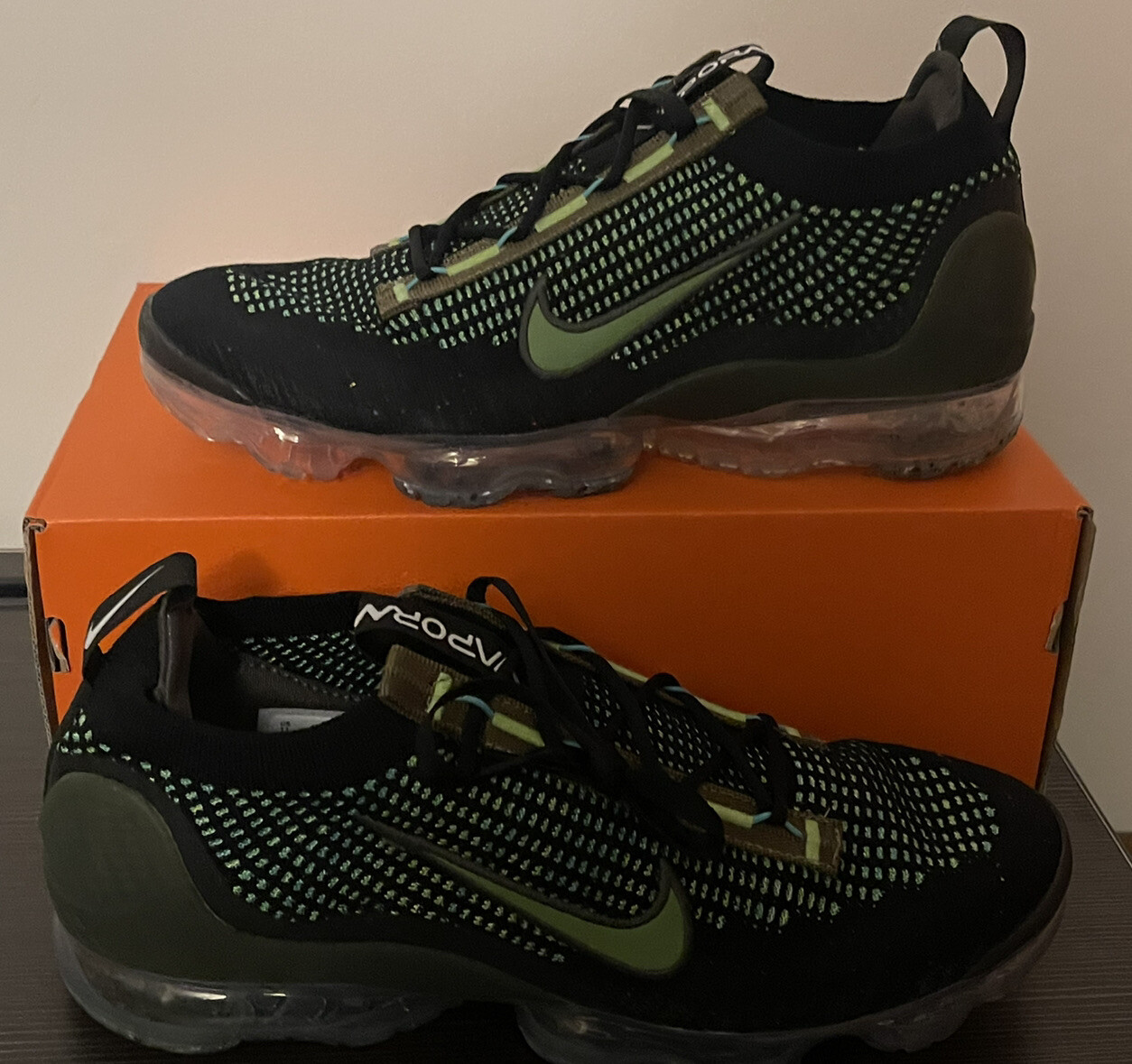 Nike Air Vapormax 2021 Flyknit Size Menâs 11 Black Chlorophyll DQ7640-001 | eBay
