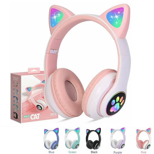 Cuffie con Orecchie di Gatto Pelose Bianche -