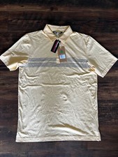 NEW Travis Mathew Mens Small Performance Polo Shirt Lots Of Pesos Yellow