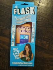 Smuggle Your Booze Sunscreen Bottle Stealth Secret Flask 8 oz. funny gag gift 