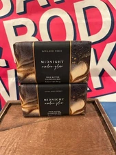Bath & Body Works Shea Butter Cleansing Bar Soap MIDNIGHT AMBER GLOW Set of 2