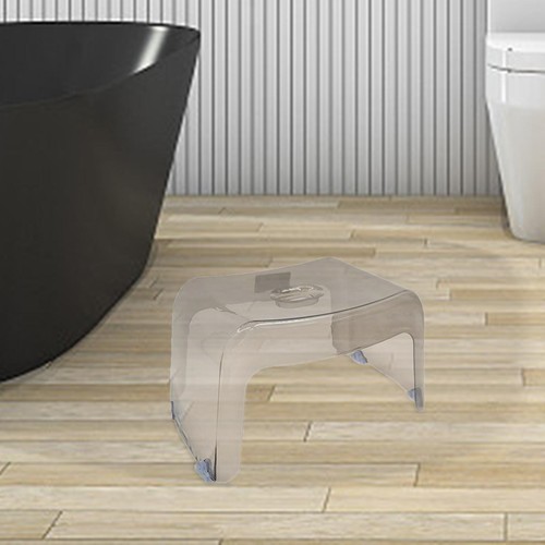 Shoe Changing Stool Small Transparent Lightweight Portable Shower Stool Toilet - Picture 3 of 9