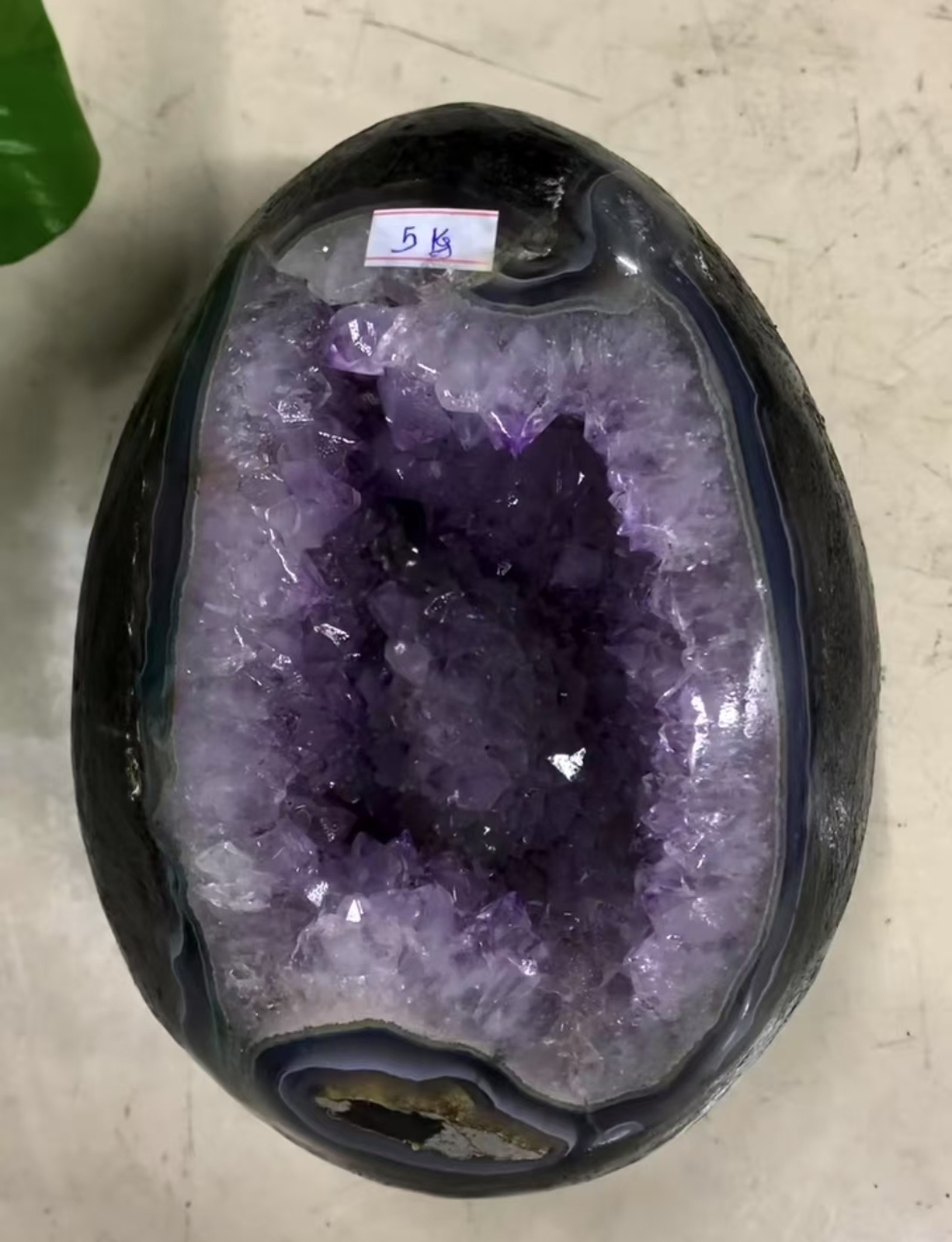 12LB Natural Amethyst Geode Quartz Crystal Dinosaur Egg Reiki Decor + STAND