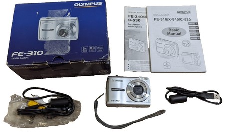 Digital Camera Olympus FE-320 8.0 MP W Battery & SD Card (NO