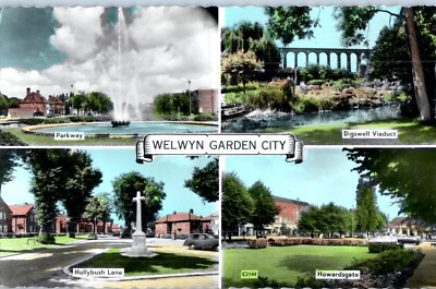 Multiple Views of Welwyn Garden City England Postcard 