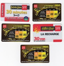 LOT DE  5  RECHARGES TÉLÉCARTES  SFR