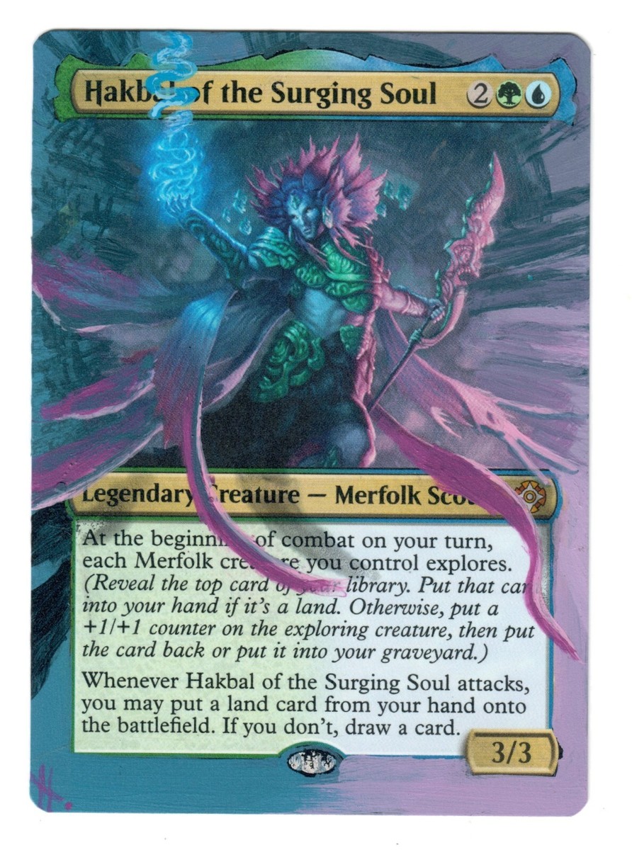Hakbal of the Surging Soul Altered Full Art MTG Magic Precon Merfolk Simic  Paint