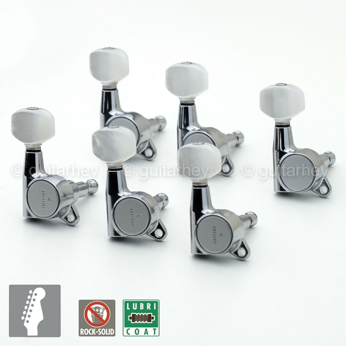 NEW Gotoh SG381-P7 Tuning Keys w/ PEARLOID Buttons 6 In-Line
