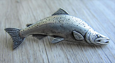 Fisch - Fische  Pin / Pins: LACHS / Salmon  / Angeln - edel  - 3D