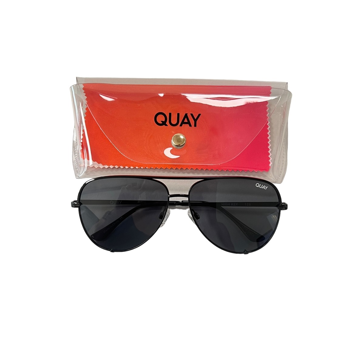 Quay Australia All In Black Frame / Smoke‎ Polarized Lens aviator sunglasses new Quay Australia High Key Black Smoke Aviator Sunglasses | eBay main image 3