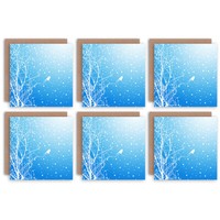 Christmas Cards 6 Pack Bird Winter Snow Trees Set Blank Xmas Cards XMPACK025_CS