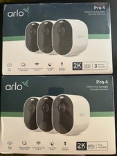 ✳️ ✳️ Arlo Pro 4 2K  Spotlight Camera - White, Set of 3 Indoor Outdoor NEW ✳️✳️