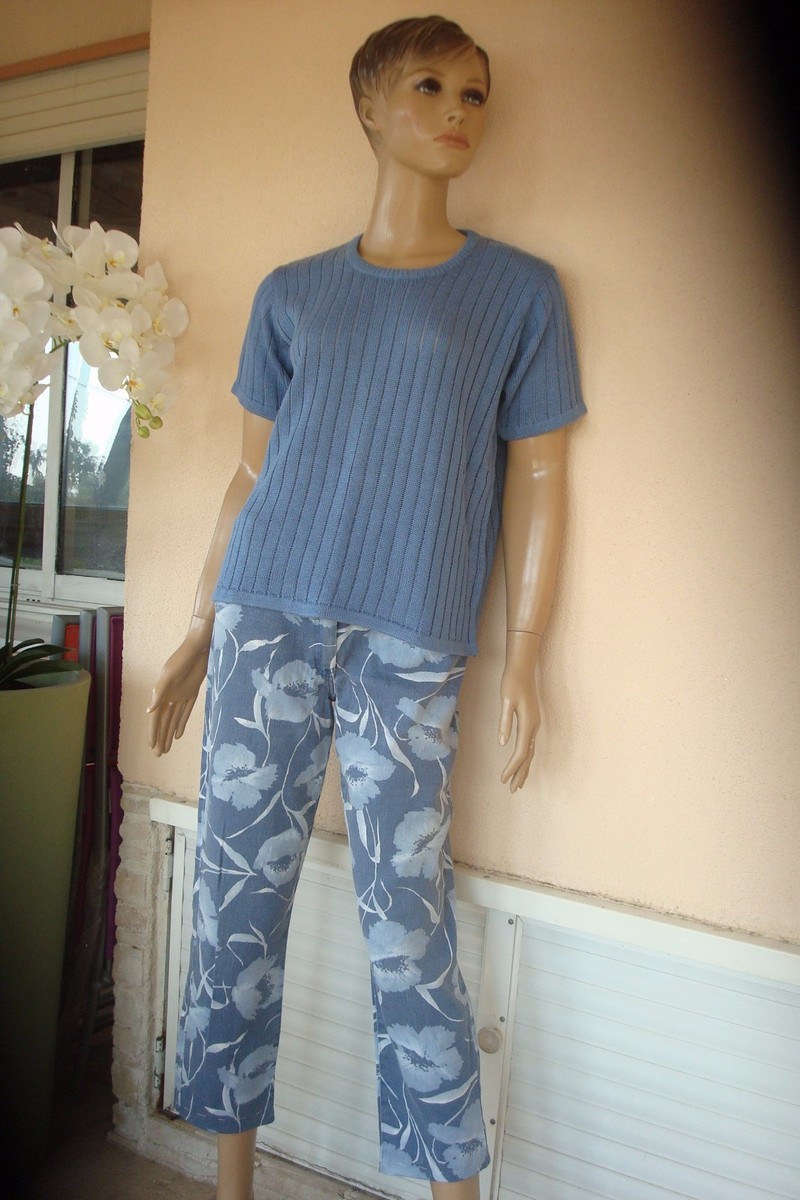 PULL PRINTANIER CHIC DE MARQUE * BELLITA *BRODE MANCHE LONGUE T M 42/44