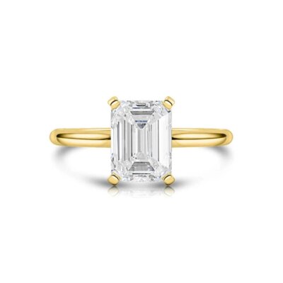 IGI Certified 3.00 CT E/VS1 Emerald Cut Lab Grown Diamond Engagement Ring 14k