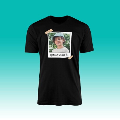 Personalised This Daddy Belongs To Polaroid T-Shirt - Mens Shirt Top Tee Fathers